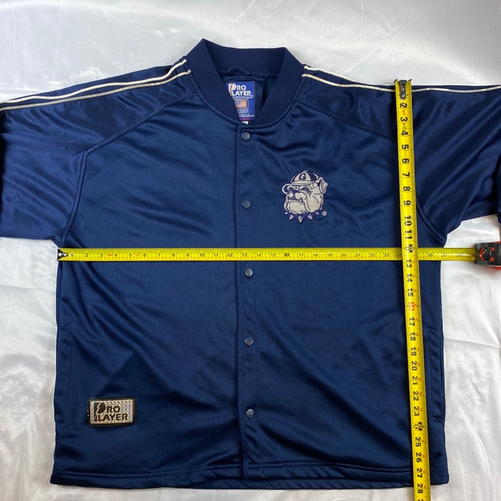 Vintage Pro Player Georgetown Navy Blue Mesh Button Athletic Jacket